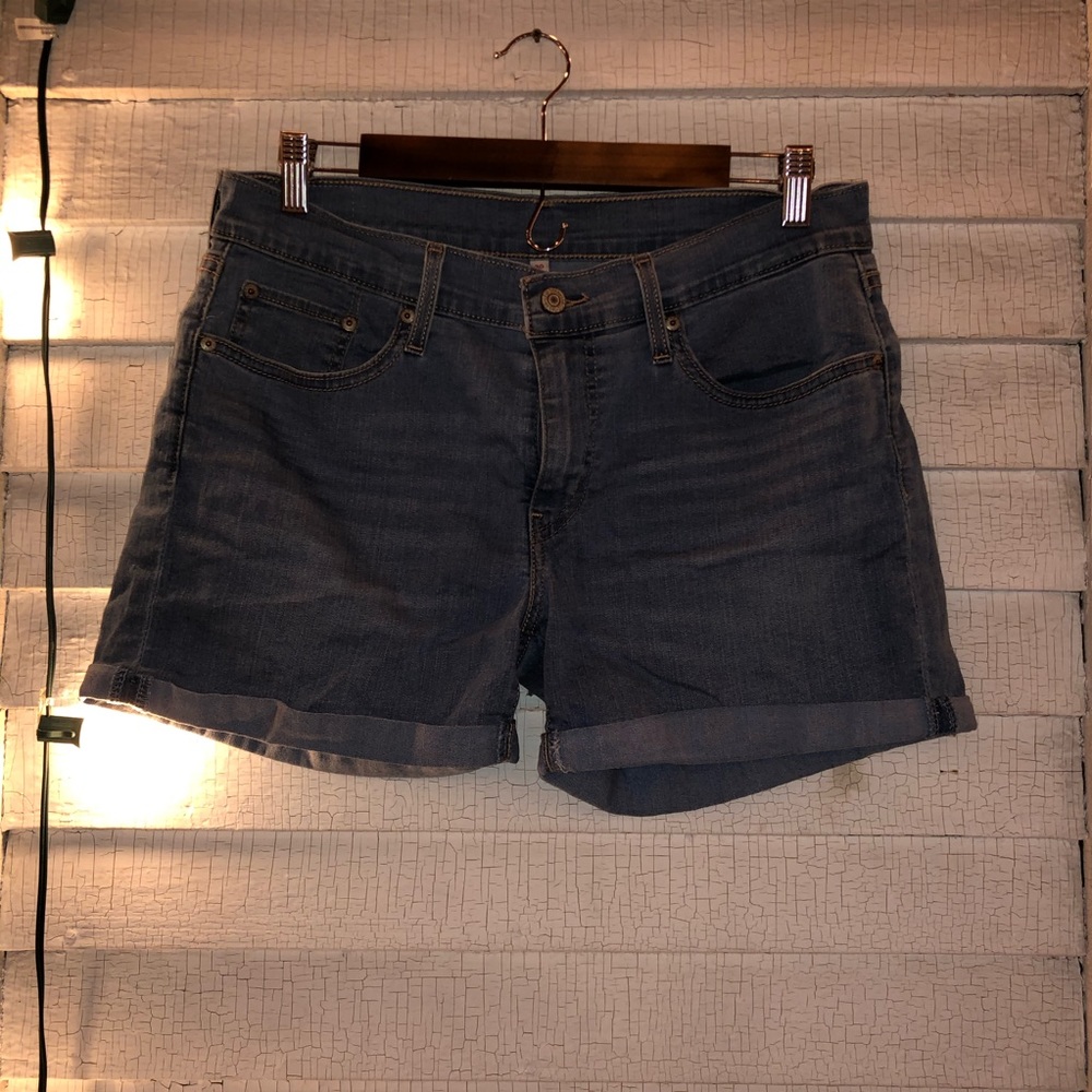 Levi’s Light Stonewash Cuffed Stretch Denim Shorts